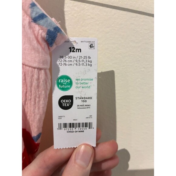 NWT Carter's Child of Mine Pink Popsicle Dress - 12M - Picture 3 of 3